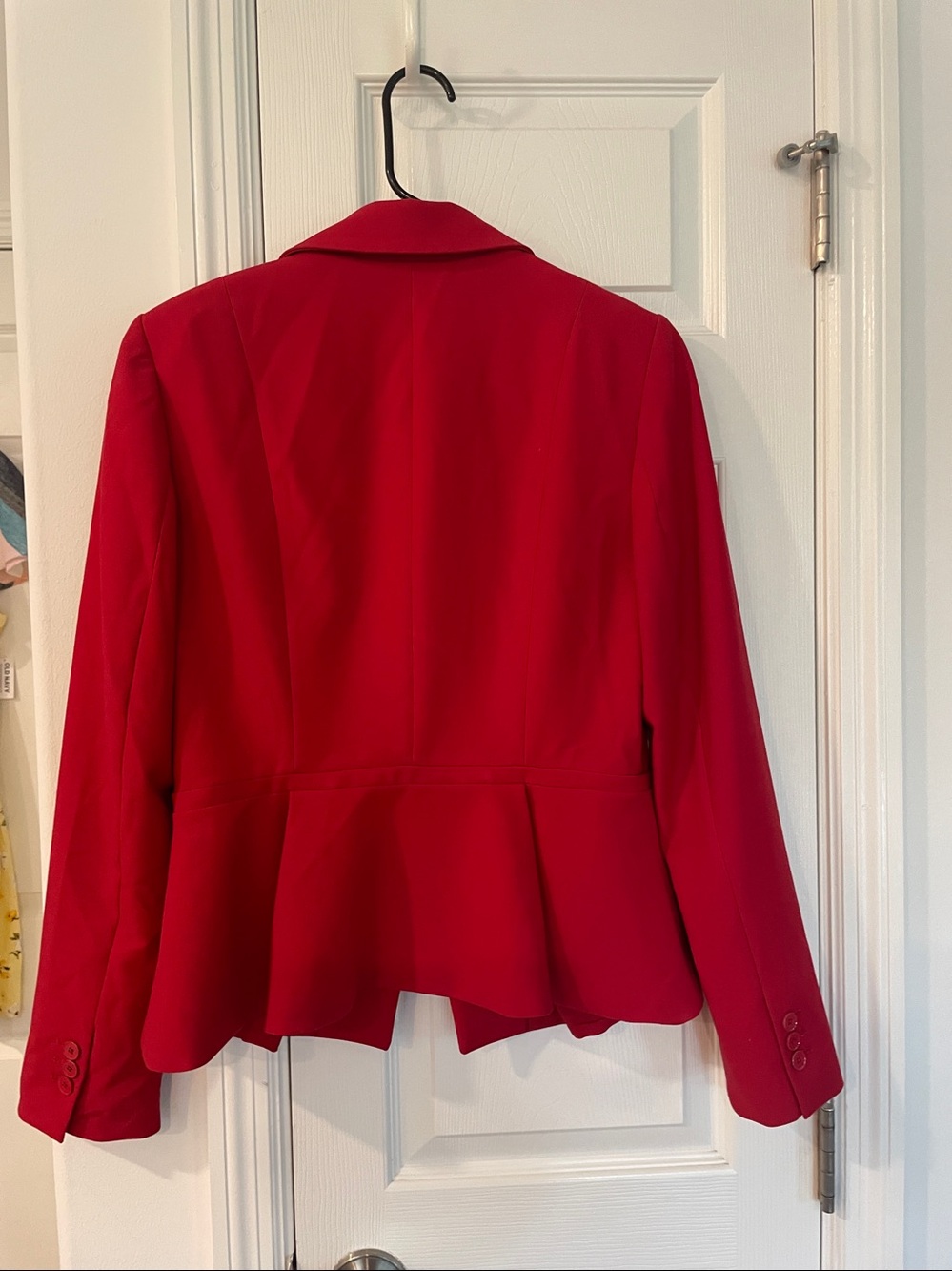 White House Black Market Red Peplum Single-Button Blazer sz 6 - Picture 4 of 6